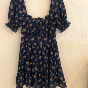 Francesca Duranne Ditsy Godet Mini Dress